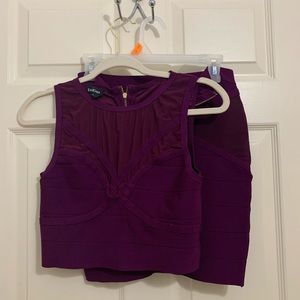 BEBE Crop Top & Skirt set